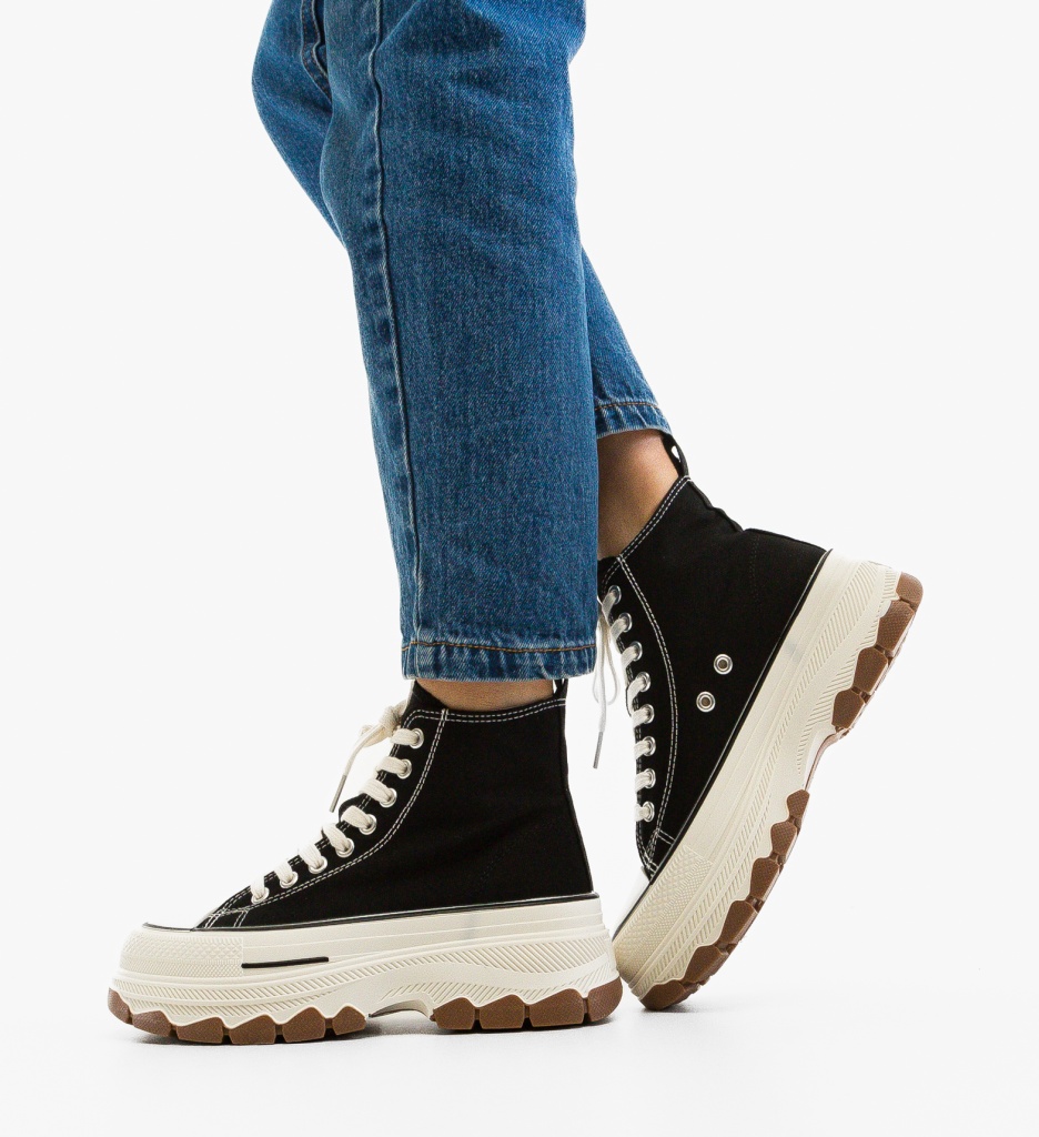Sneakers Dama Pusty Negre - Stil Urban, Confort Maxim - imagine 6