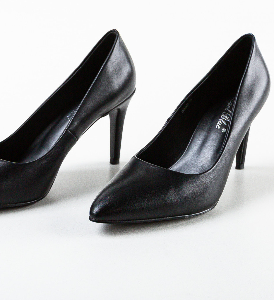 Pantofi Dama Eleganți cu Toc Negri - imagine 4