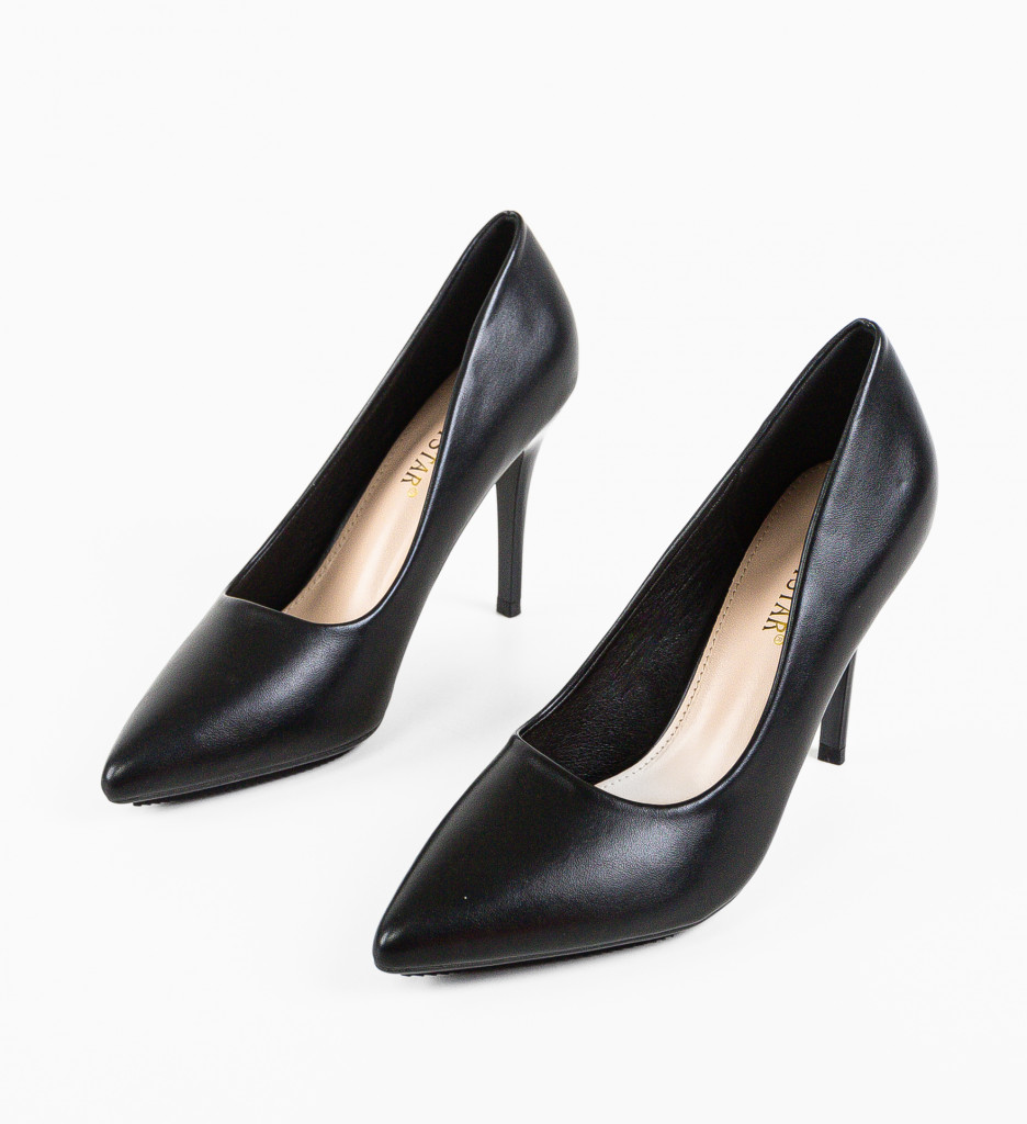 Pantofi Dama Lepye Negri Eleganți cu Toc - imagine 20
