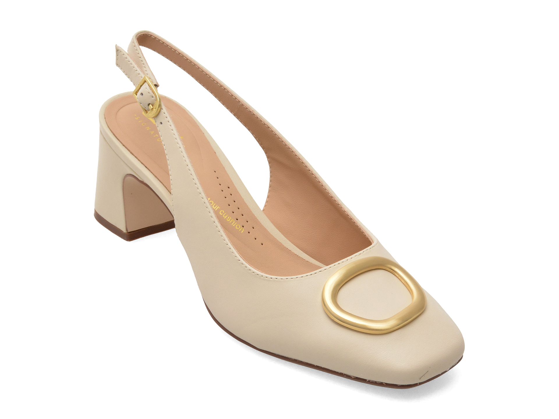 Pantofi Clarks Fernie Sling Bej Piele Naturală