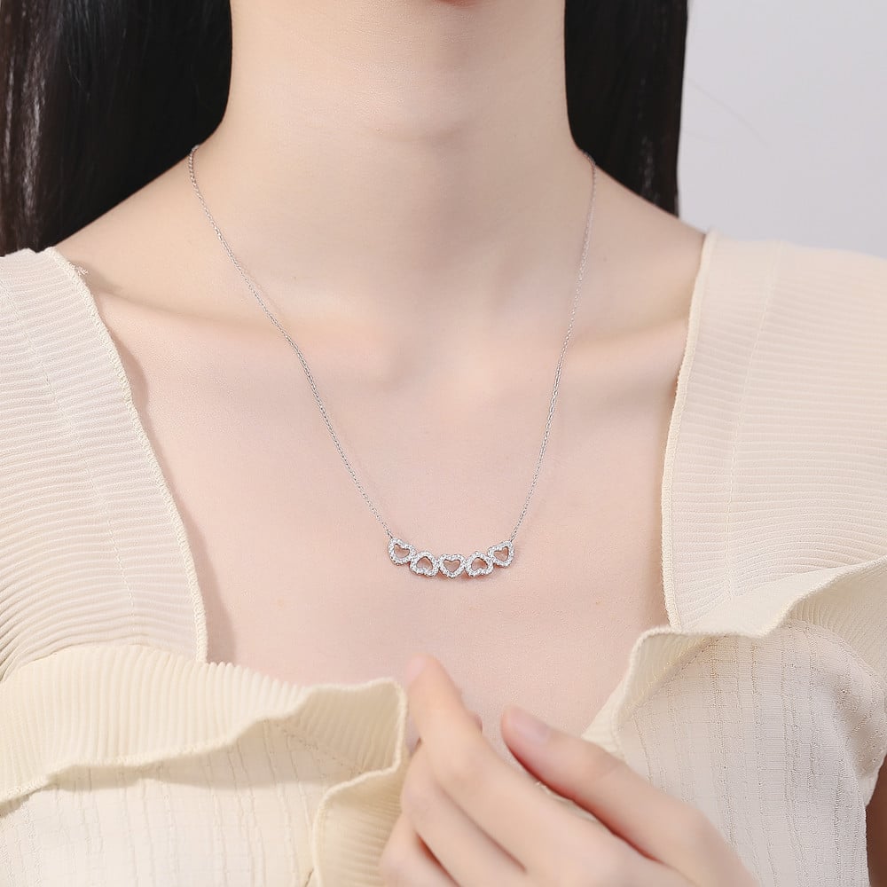 Lantisor Argint Delis Inimioare | Eleganta Durabila - imagine 2