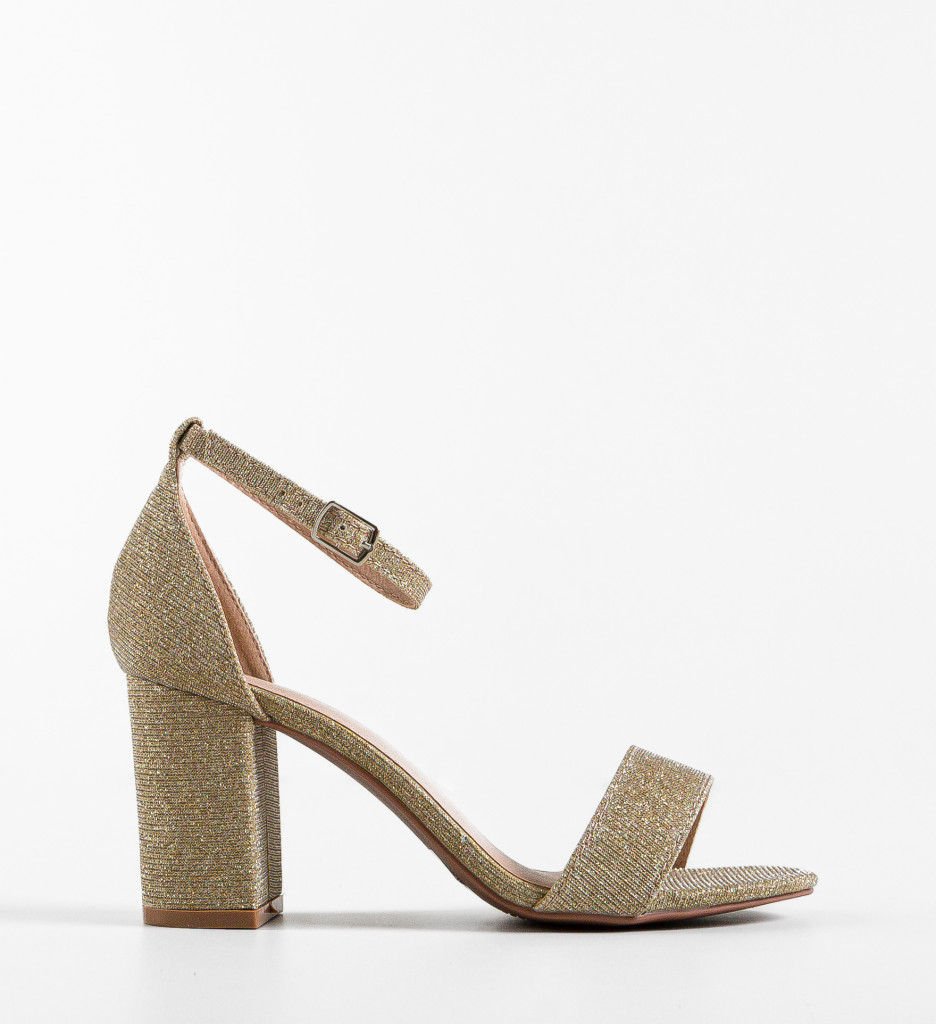 Sandale cu Toc Dian Aurii - Eleganță Aurie - imagine 5