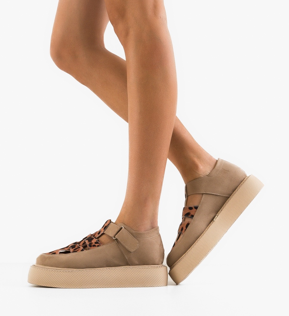 Pantofi Casual Gryndy Bej - Confort Stilat - imagine 3
