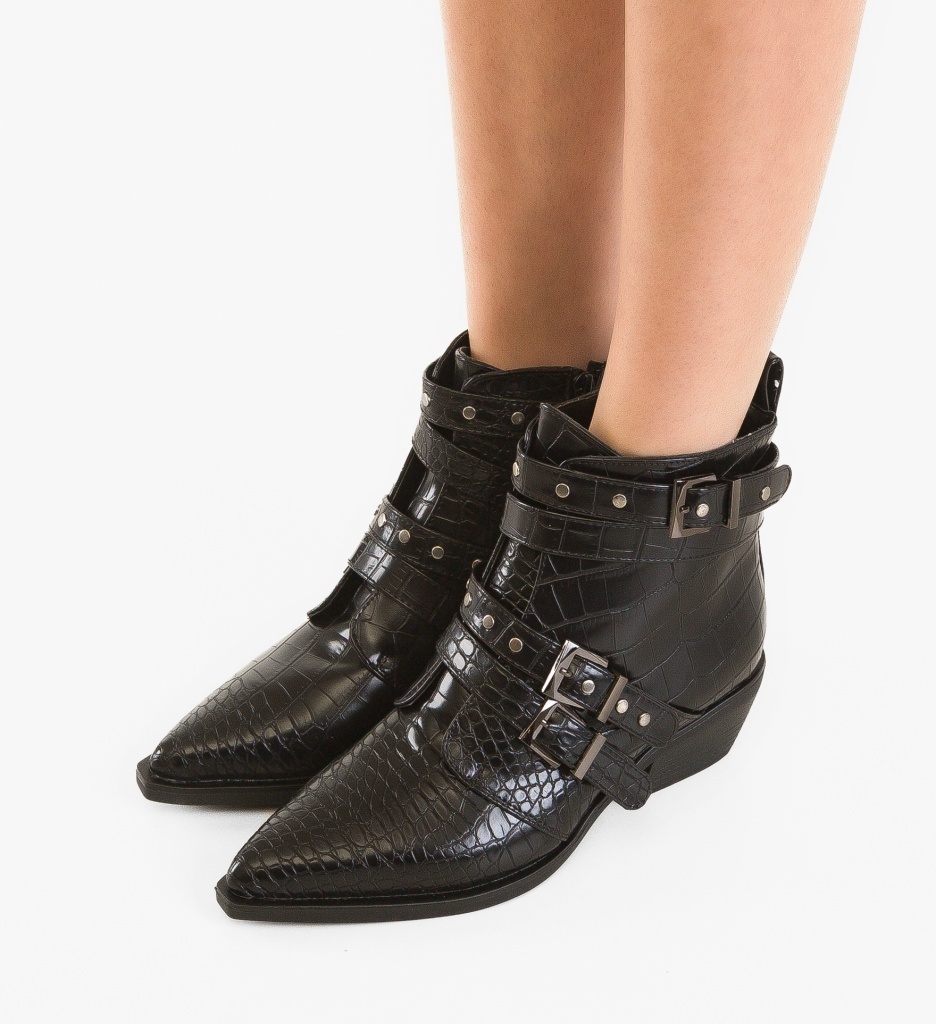 Botine Uzoma Negre - Eleganță și Confort