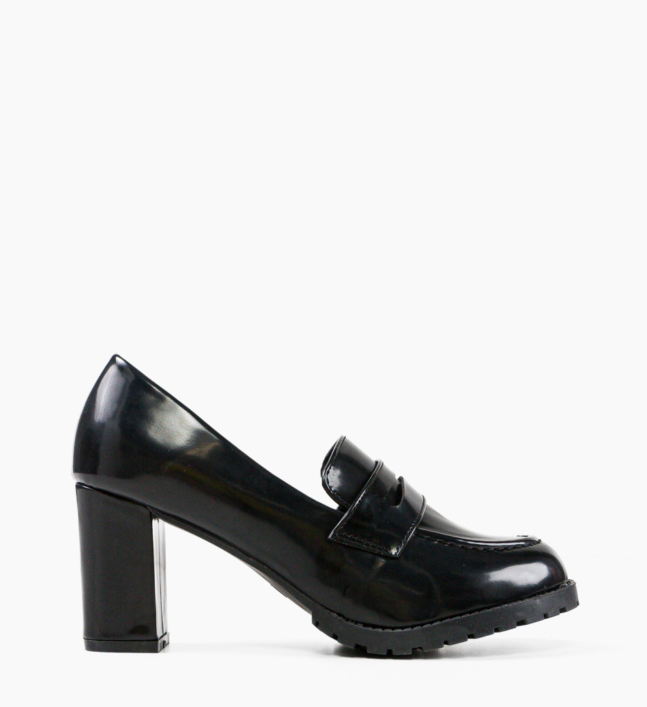 Pantofi Negri cu Toc Eleganți - Model Ingr - imagine 6