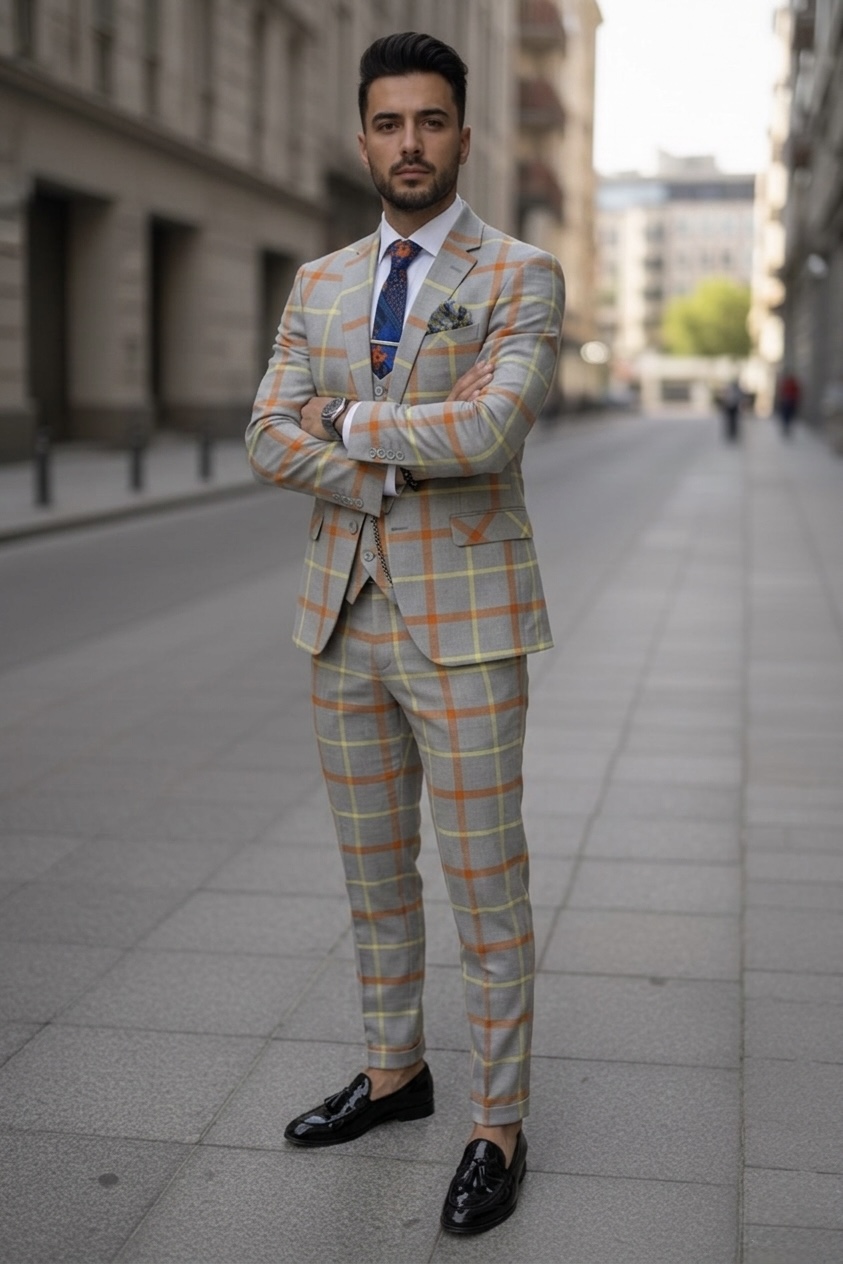 Costum Barbati Slim Fit cu Vesta | Elegant - imagine 2