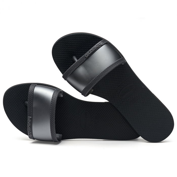 Papuci Havaianas Slim Gri/Negru | Confort