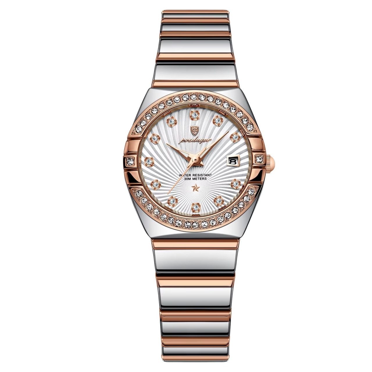 Ceas Dama Poedagar Argintiu-Rose Gold