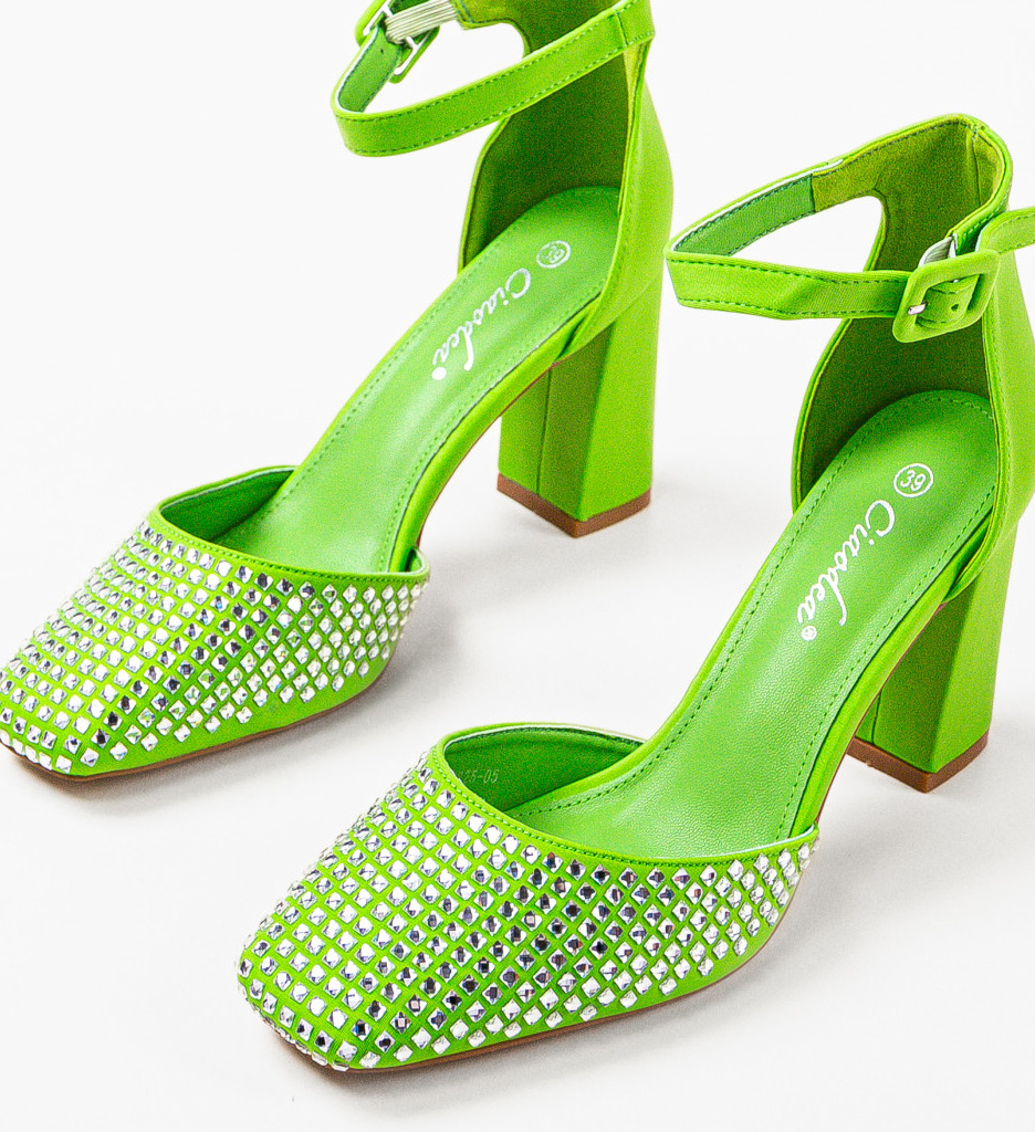 Pantofi Seymour Verzi cu Toc - Eleganță Asigurată - imagine 4