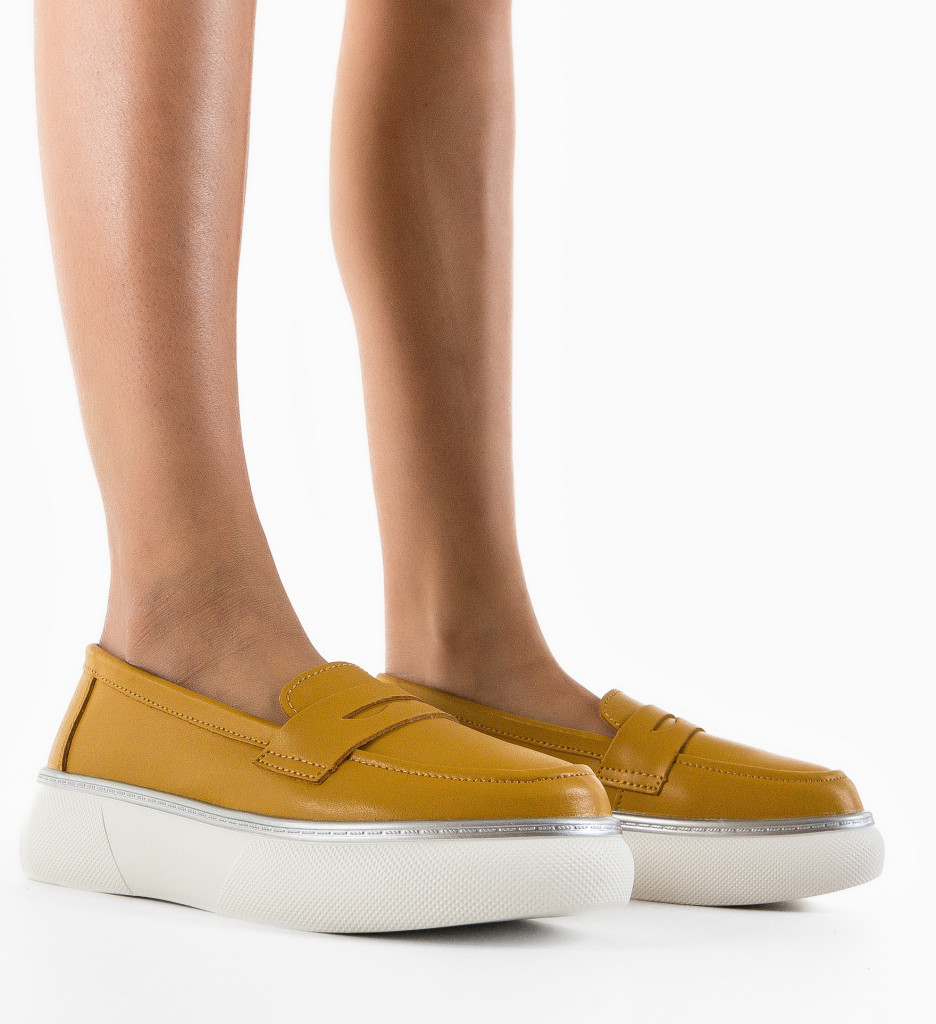 Pantofi Casual Prossy Galbeni - Confort & Stil - imagine 2