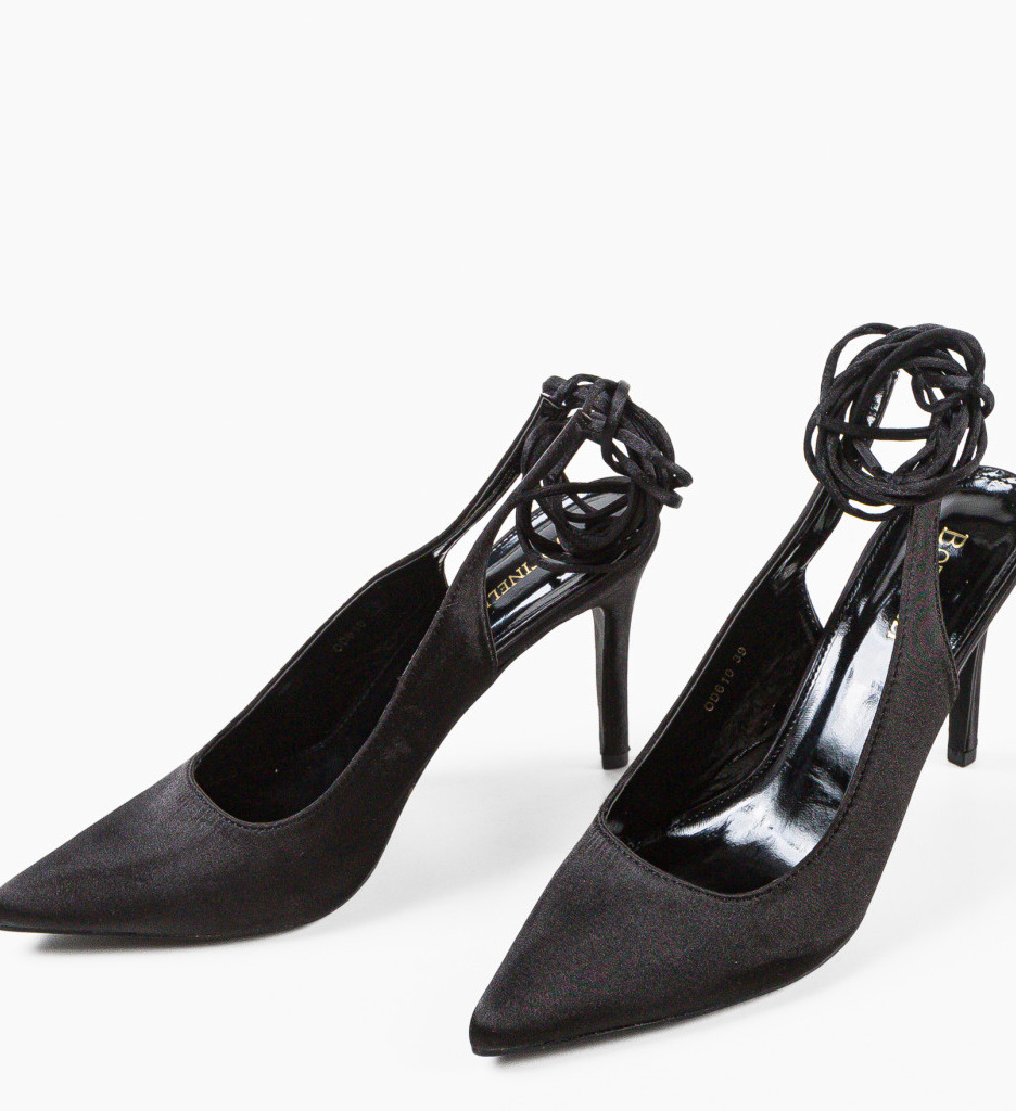 Pantofi Famyx Negri Eleganți cu Toc Stabil - imagine 6