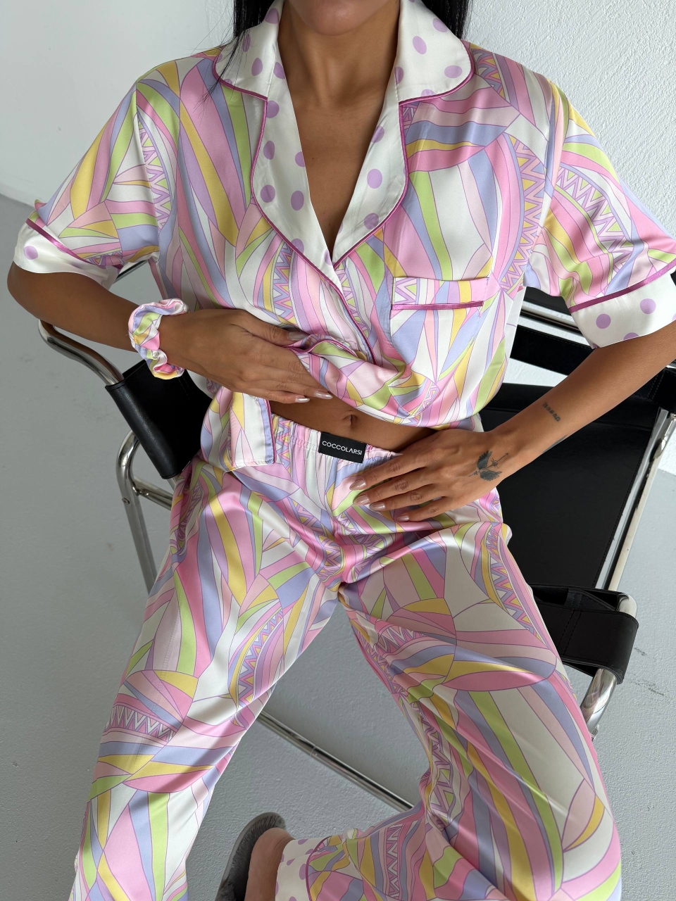 Set Pijama Delis 2 Piese Satin Mat - imagine 6