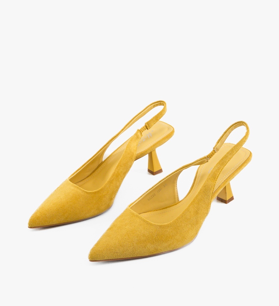Pantofi Dama Massey Galbeni Eleganți - imagine 5