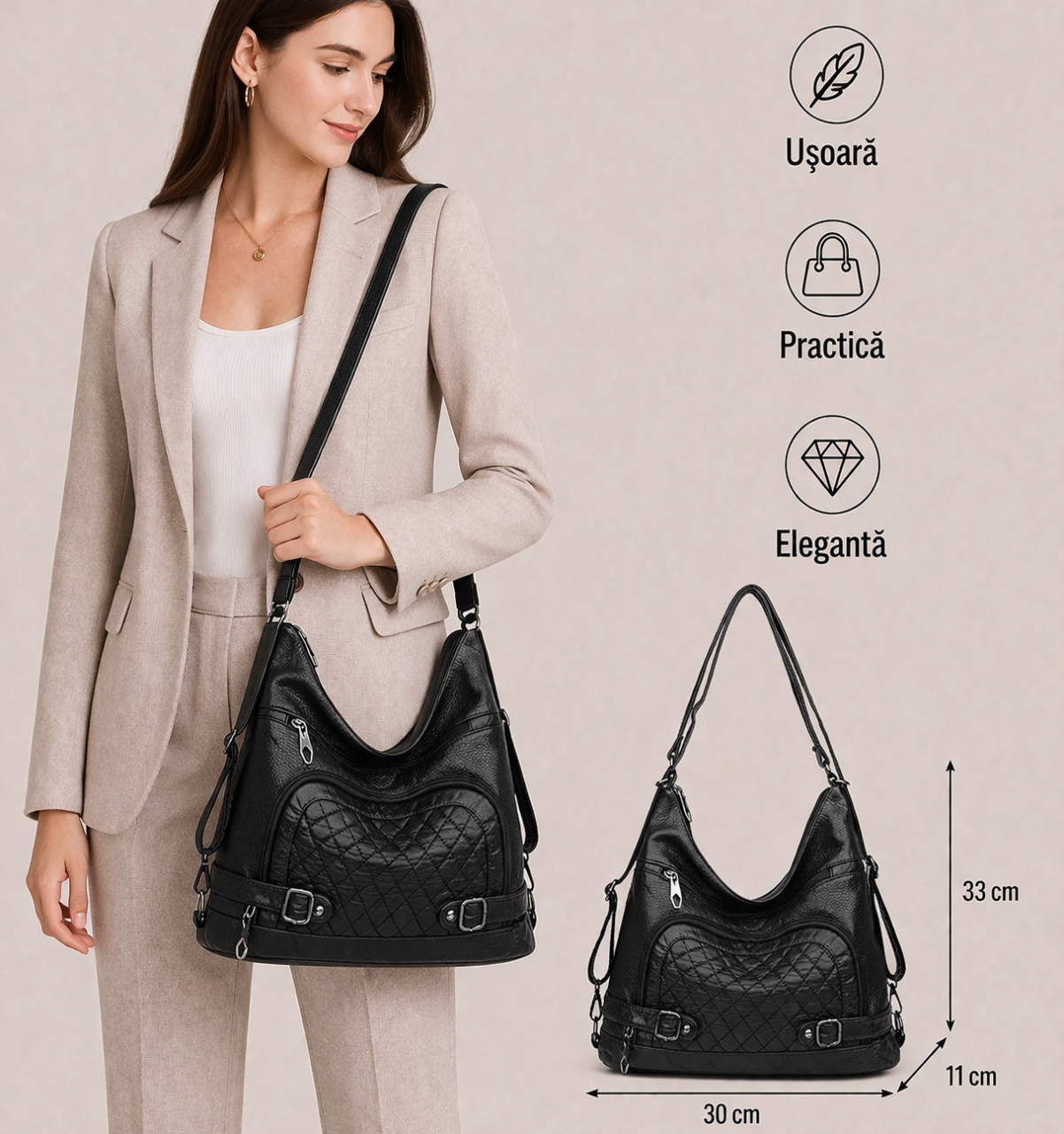 Geanta Dama Delis Agata GT2160, Piele Ecologica - imagine 2