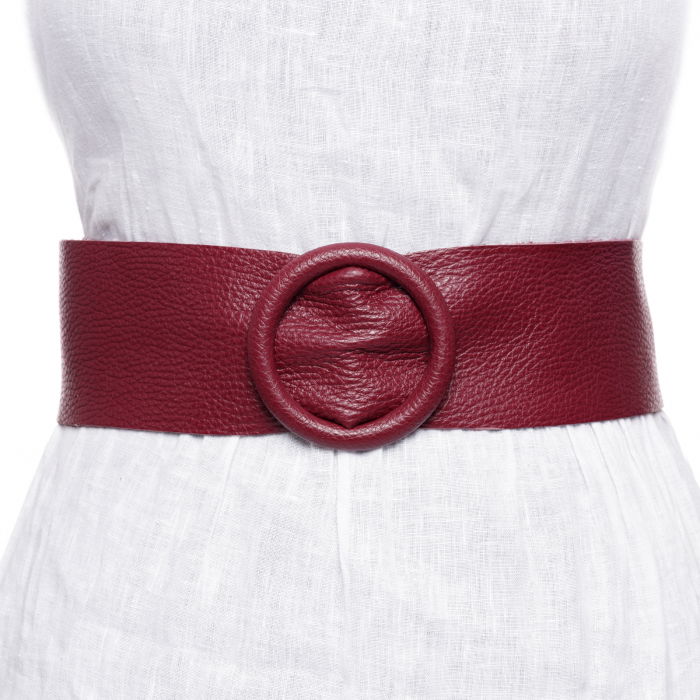 Curea Piele Bordo 7cm Shopika - Ofertă Specială