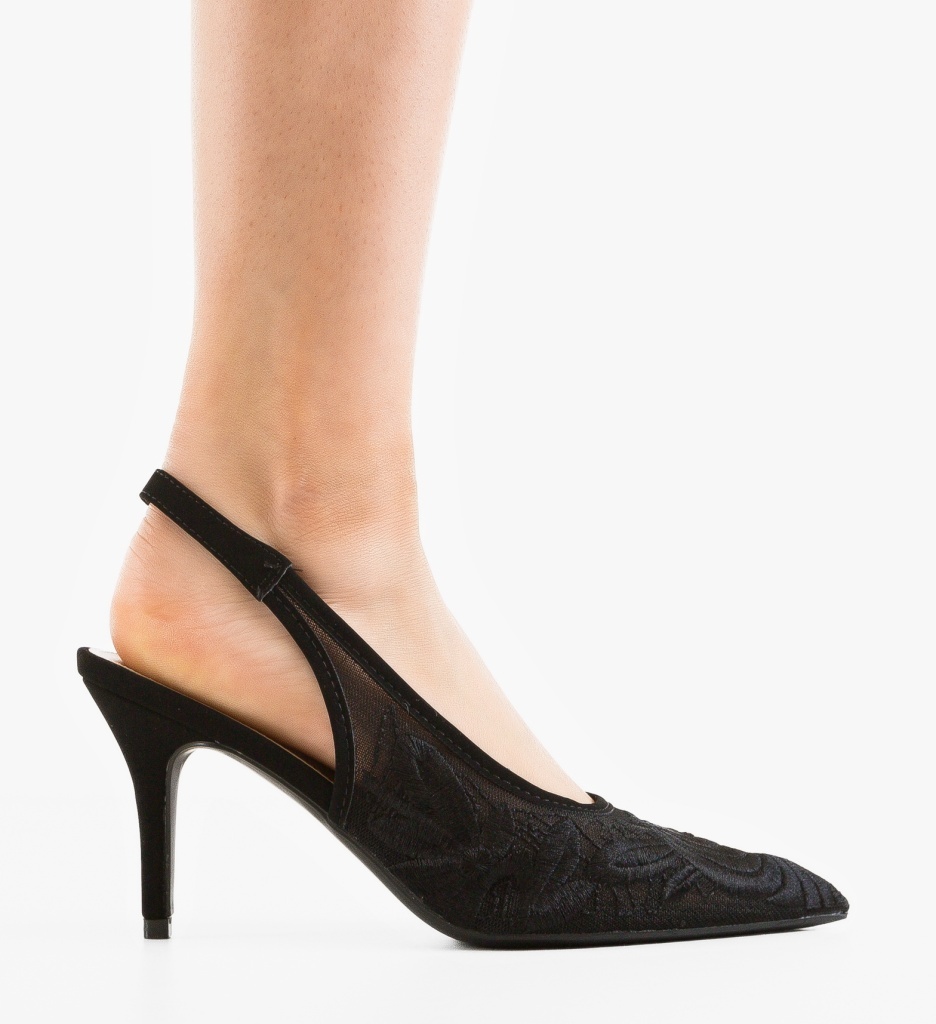 Pantofi Dama Harald Negri Eleganți cu Toc - imagine 6