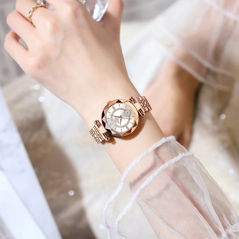 Ceas Dama Poedagar Rose Gold, Stil Elegant - imagine 3