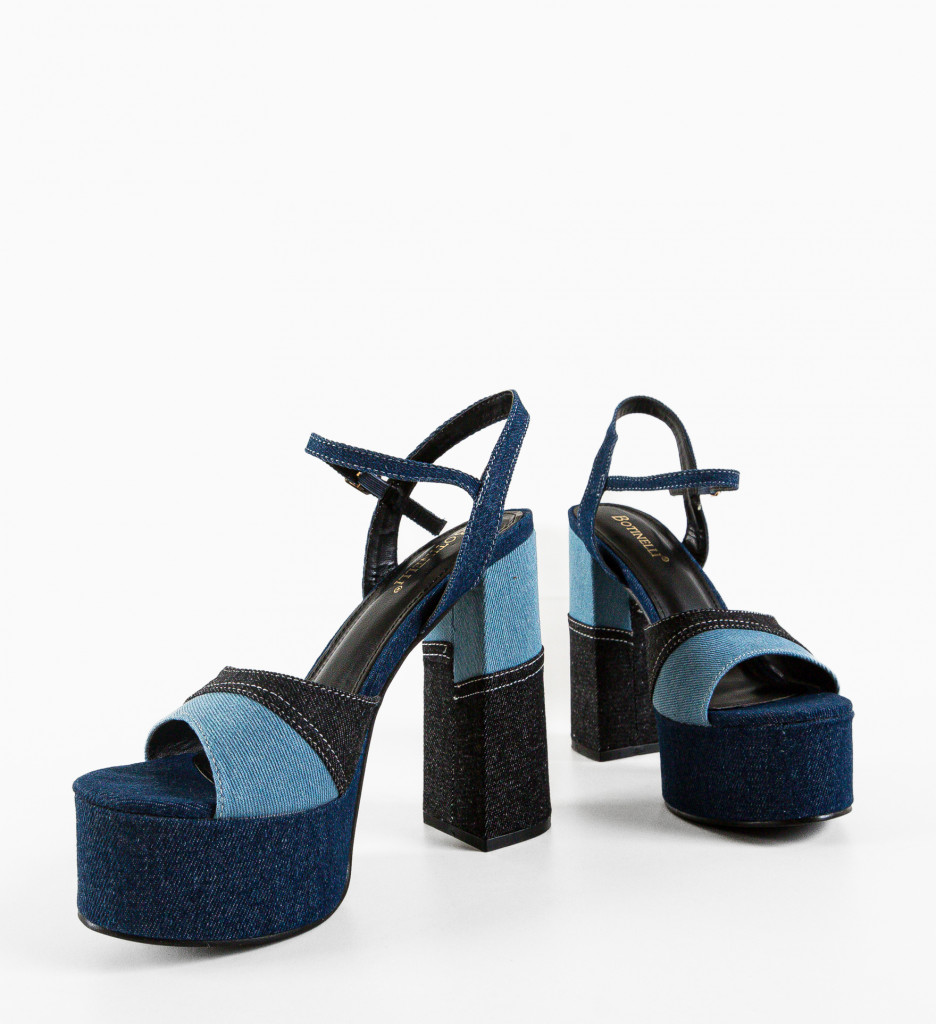 Sandale Myrat Bleumarin cu Toc Elegant - imagine 7