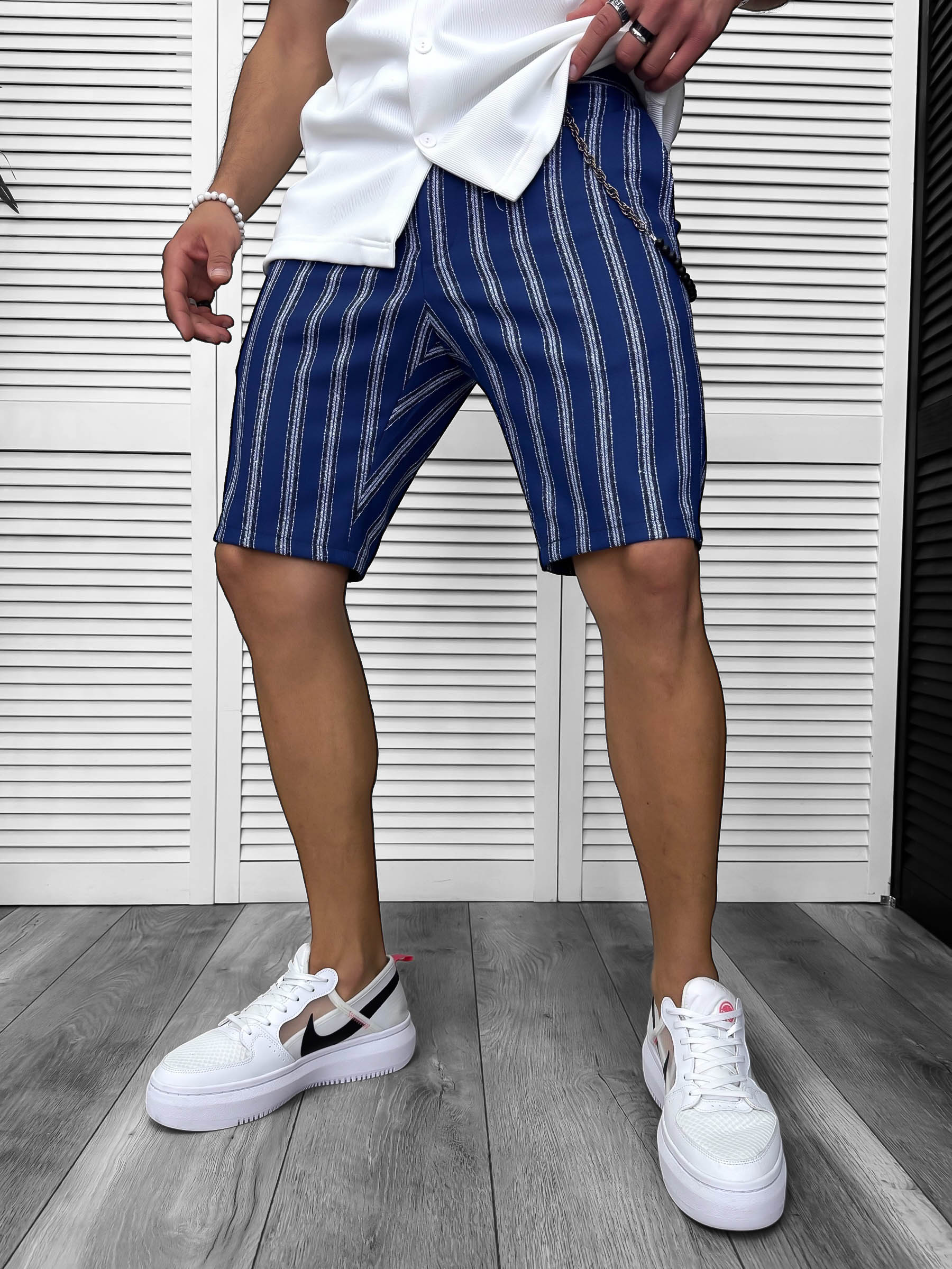 Pantaloni Scurti Casual cu Dungi - Confort