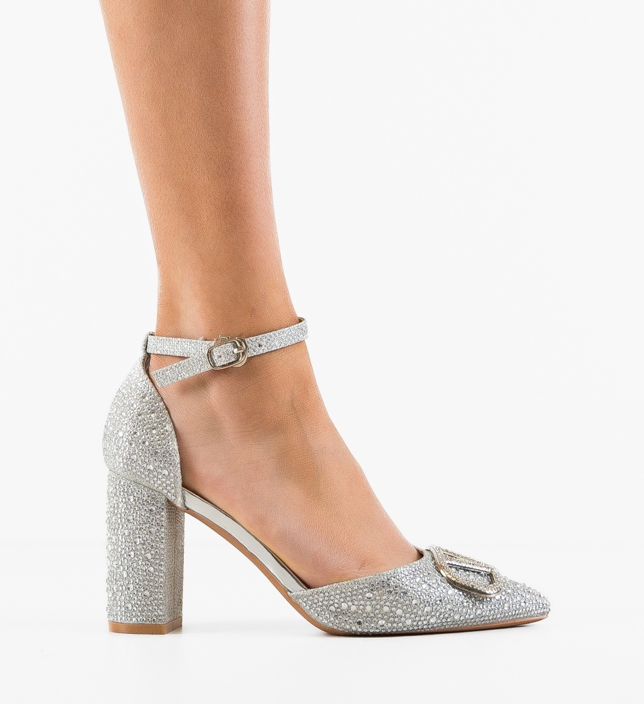 Pantofi cu Toc Argintii Ayers - Eleganță Absolută - imagine 6