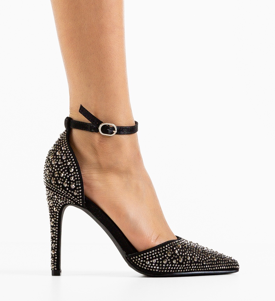 Pantofi Dama Hagato Negri cu Toc Elegant - imagine 4