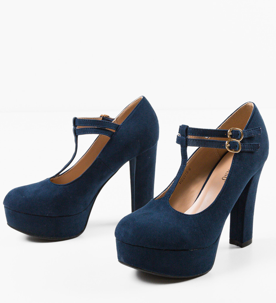 Pantofi Dama Bleumarin cu Toc - Eleganță Summers - imagine 6