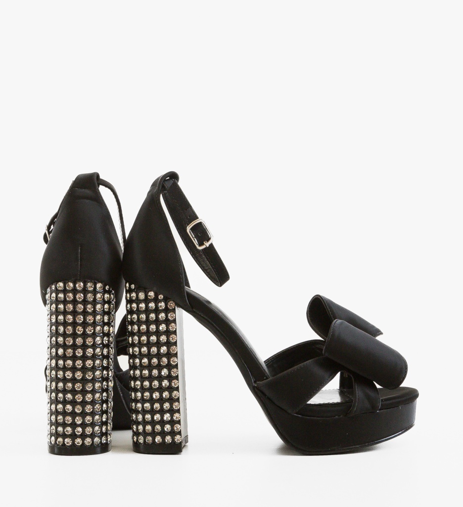 Sandale cu toc Lenna Negre - Eleganță și Stil - imagine 5