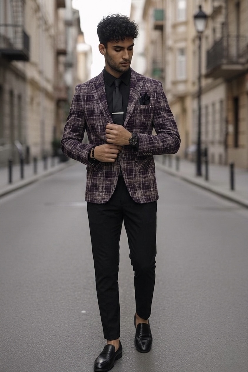 Costum Barbati Slim Fit 5 Piese Eleganță Completă - imagine 2
