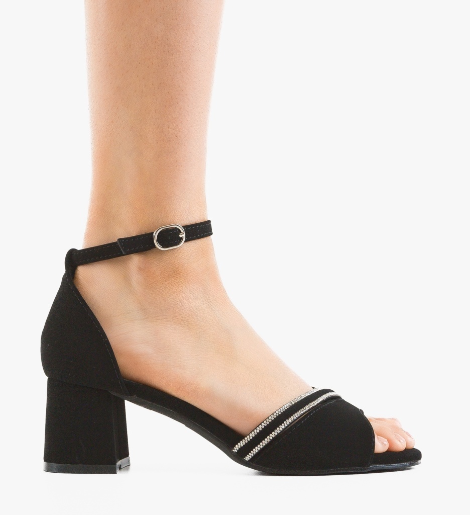 Sandale Dama Hood Negre Elegante cu Toc - imagine 6