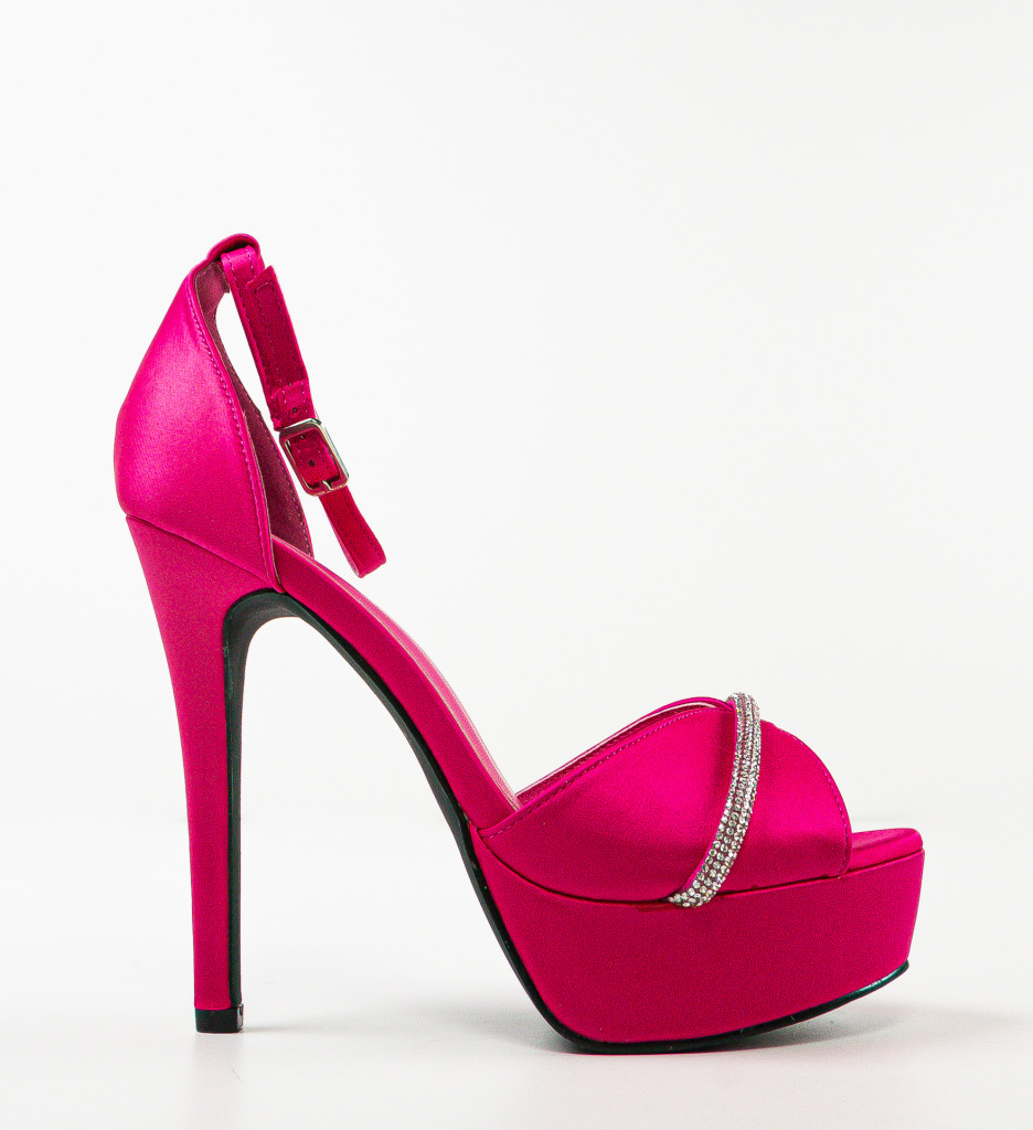 Sandale cu Toc Miriam Fuchsia | Eleganță - imagine 5
