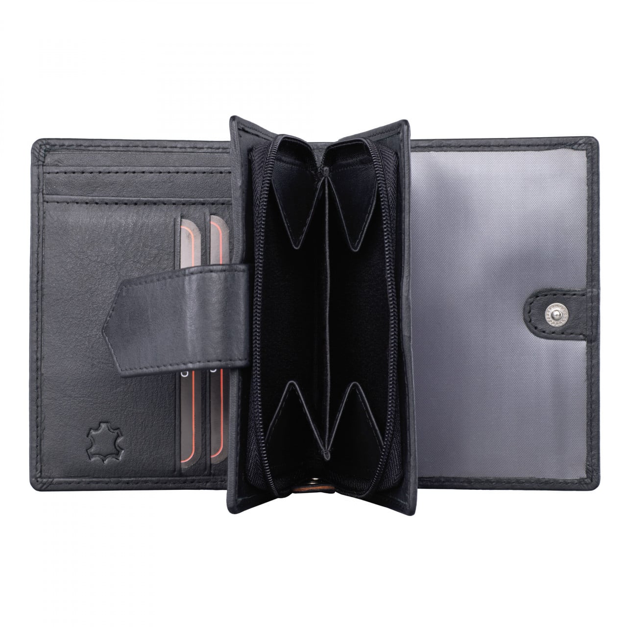 Portofel Delis Melusine PT1222 Piele Naturală Negru - imagine 4