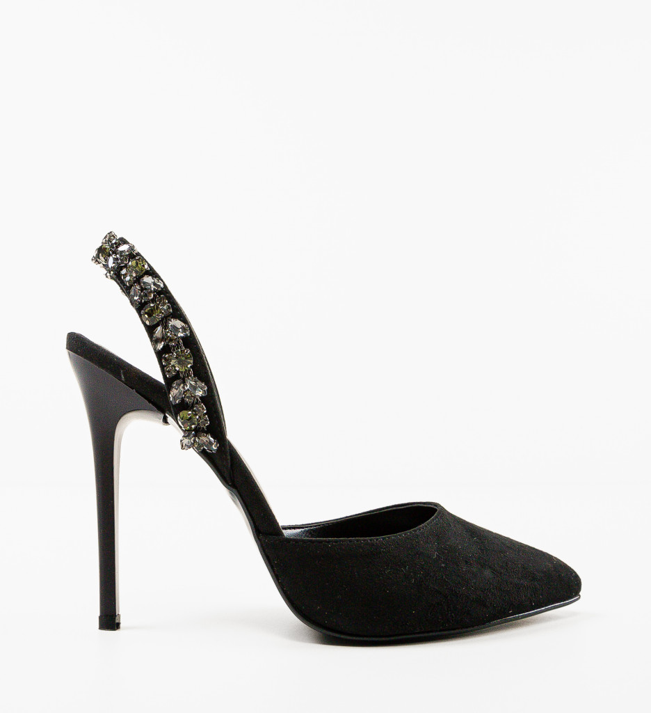 Pantofi Tilda Negri Eleganți cu Toc - imagine 4