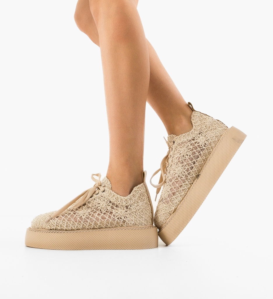 Pantofi Casual Ystory Bej - Confort Stilat - imagine 2
