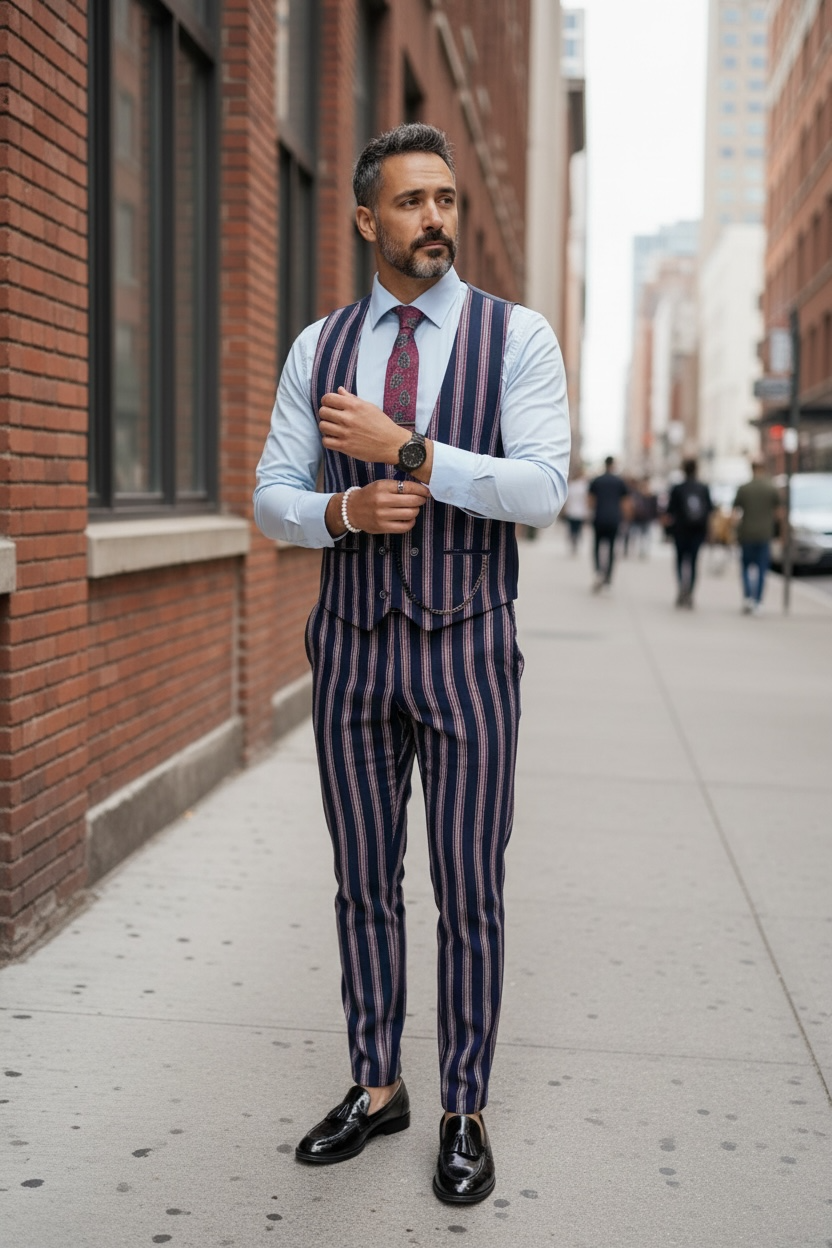 Compleu Barbati Elegant Vesta + Pantaloni - imagine 2