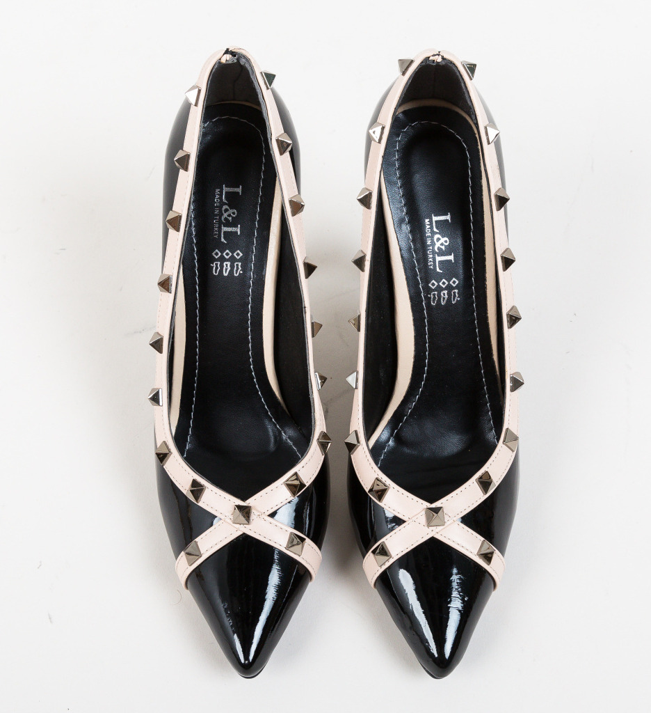 Pantofi Evankel Negri Eleganți cu Toc - imagine 6
