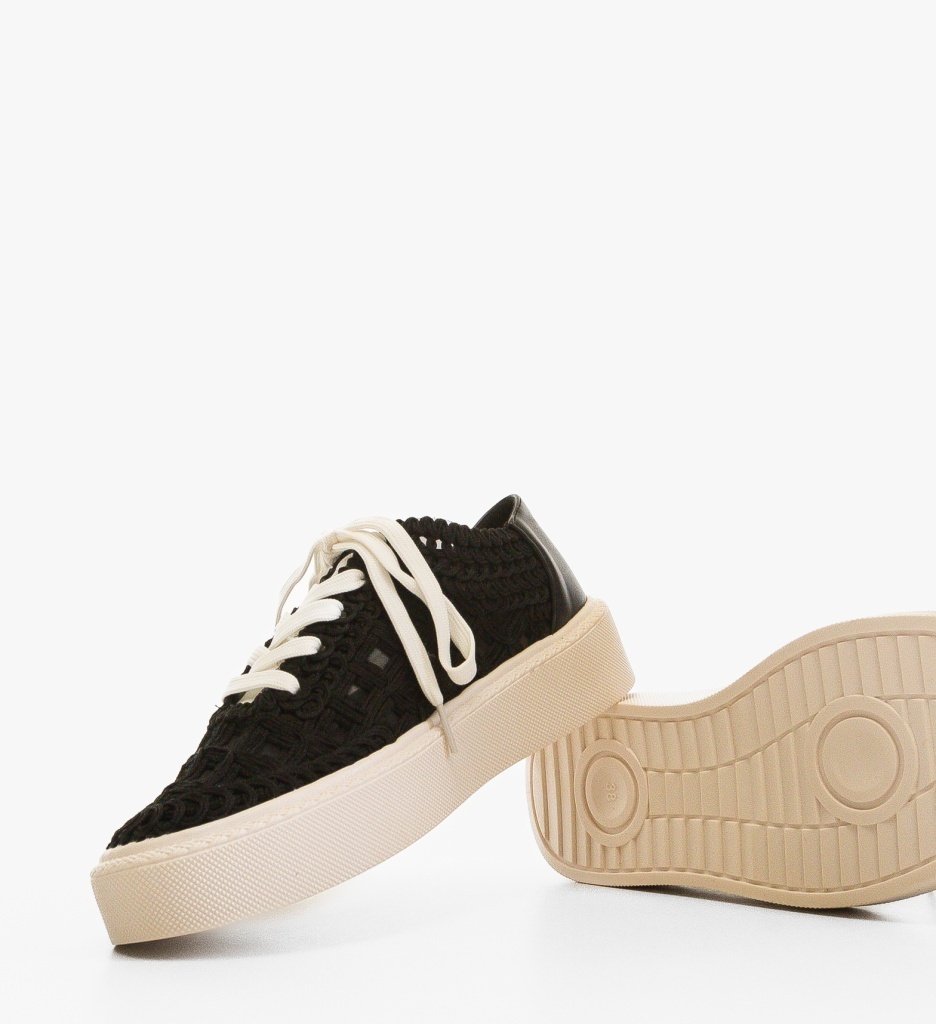 Sneakers Aihao Negri - Confort și Stil pentru Sport - imagine 2