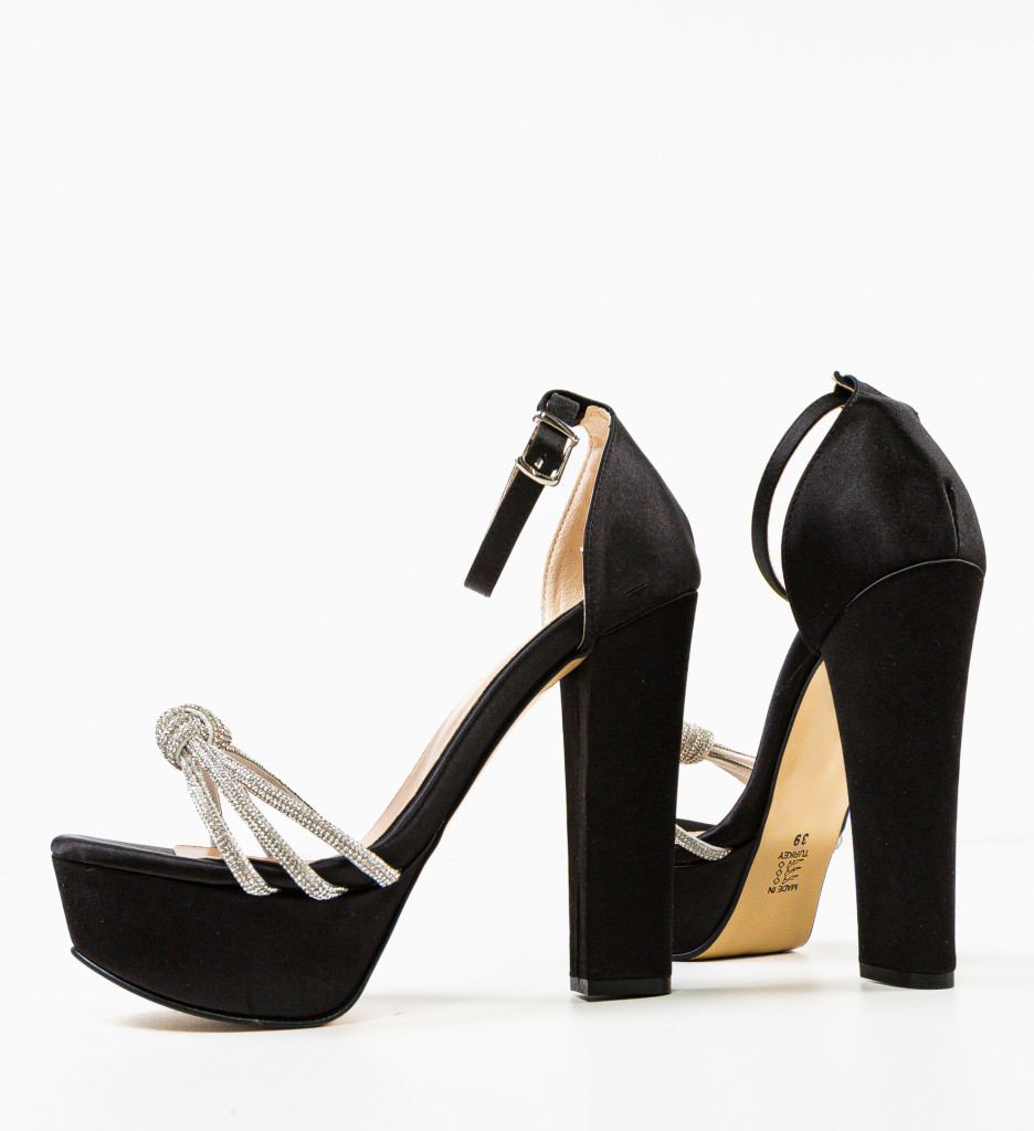 Sandale cu Toc Delya Negre | Eleganță și Stil - imagine 7