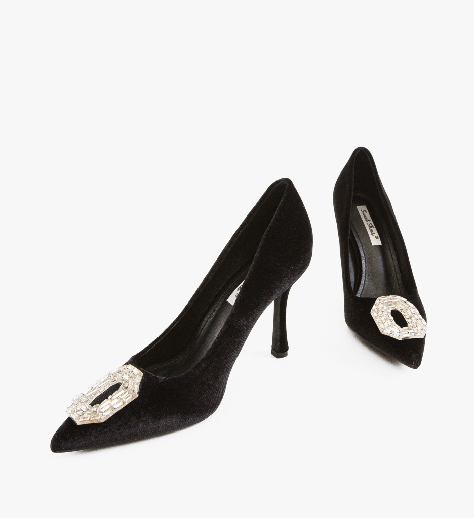 Pantofi Dama Kreb Negri cu Toc Eleganți - imagine 5