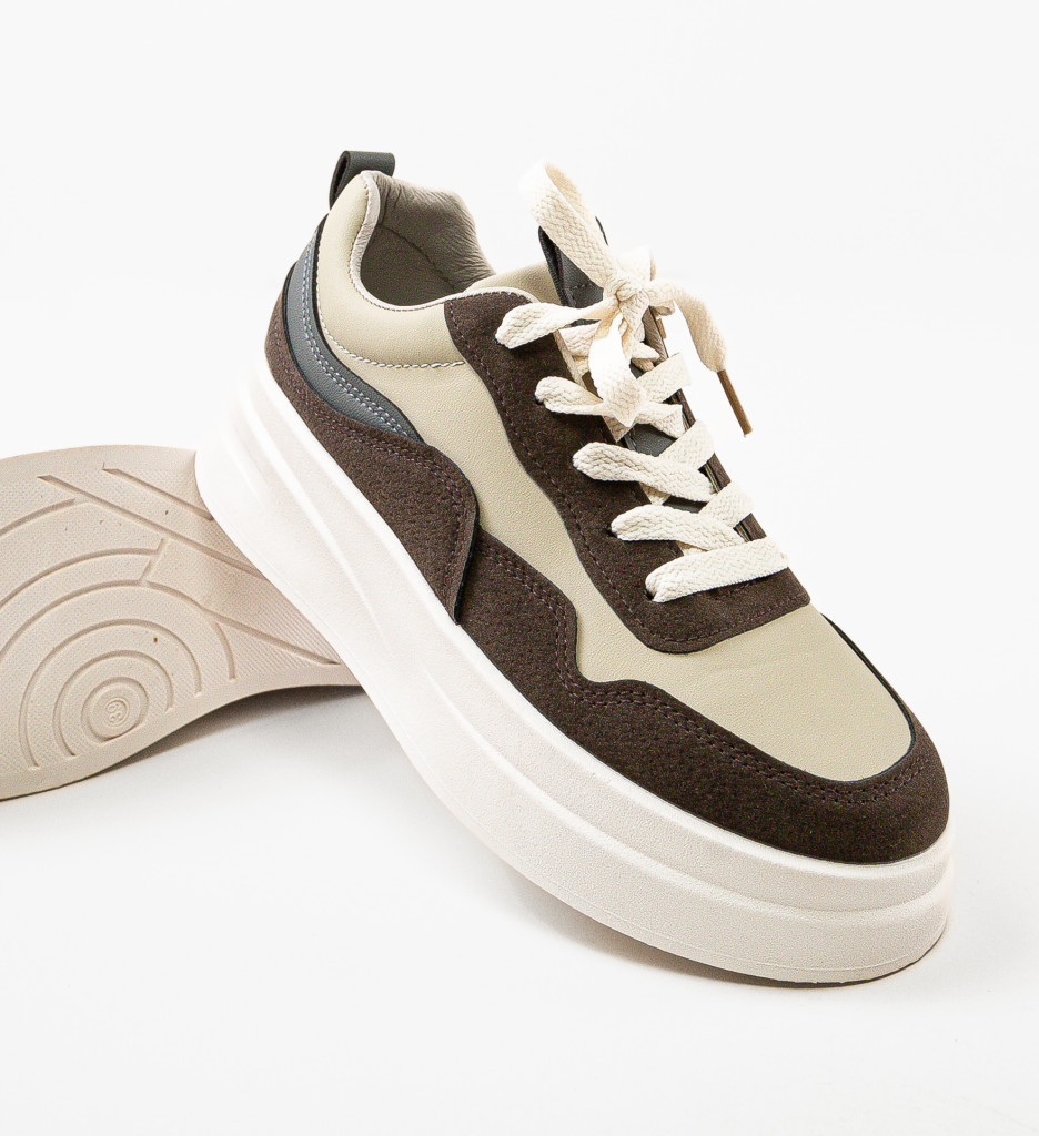 Sneakers Dama Oradela Khaki | Confort și Stil - imagine 6