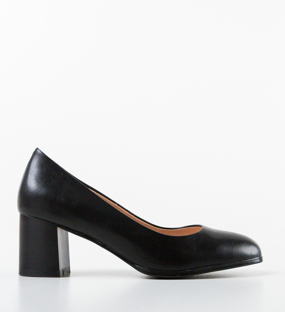 Pantofi dama Mined Negri eleganți cu toc - imagine 4
