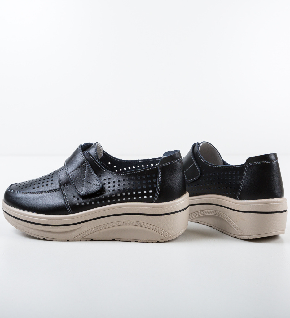 Pantofi Casual Rezolito Negri Confort - imagine 9