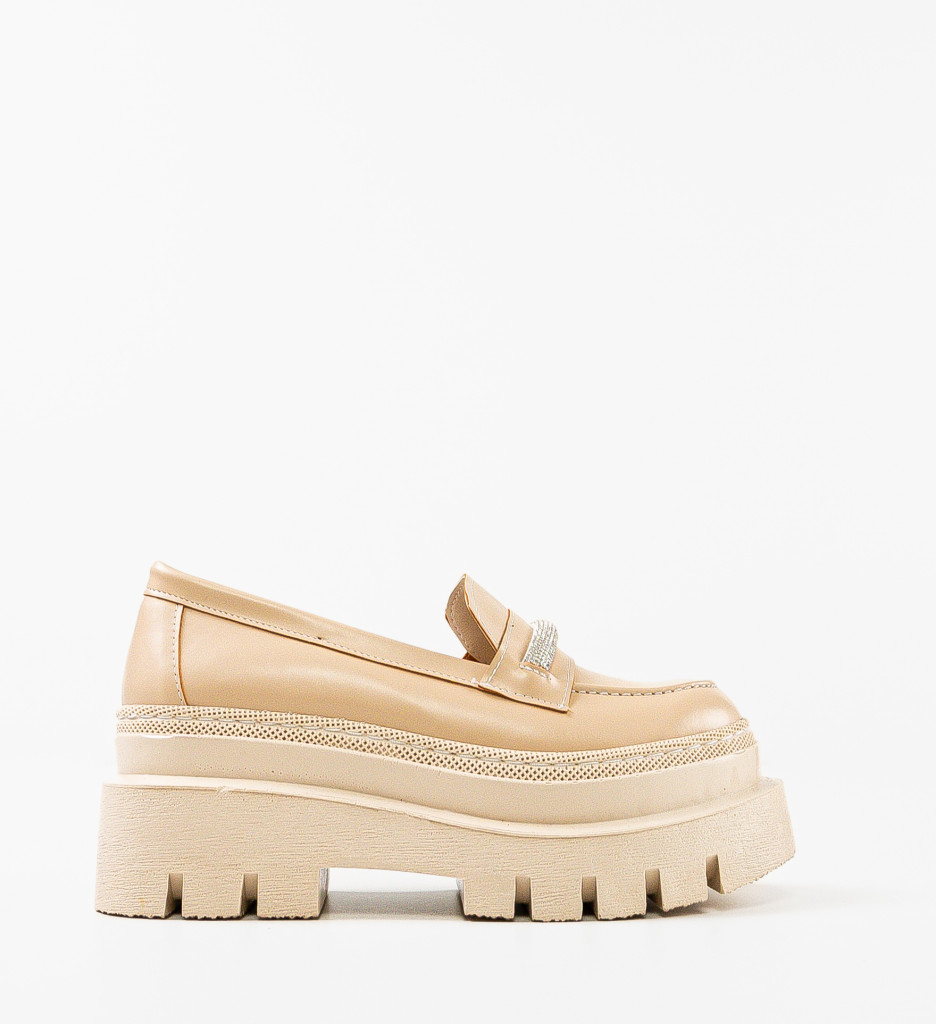 Pantofi Casual Skenara Bej | Confort & Stil - imagine 4