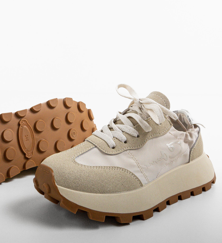 Sneakers Dama Bej Galant - Confort și Stil - imagine 7
