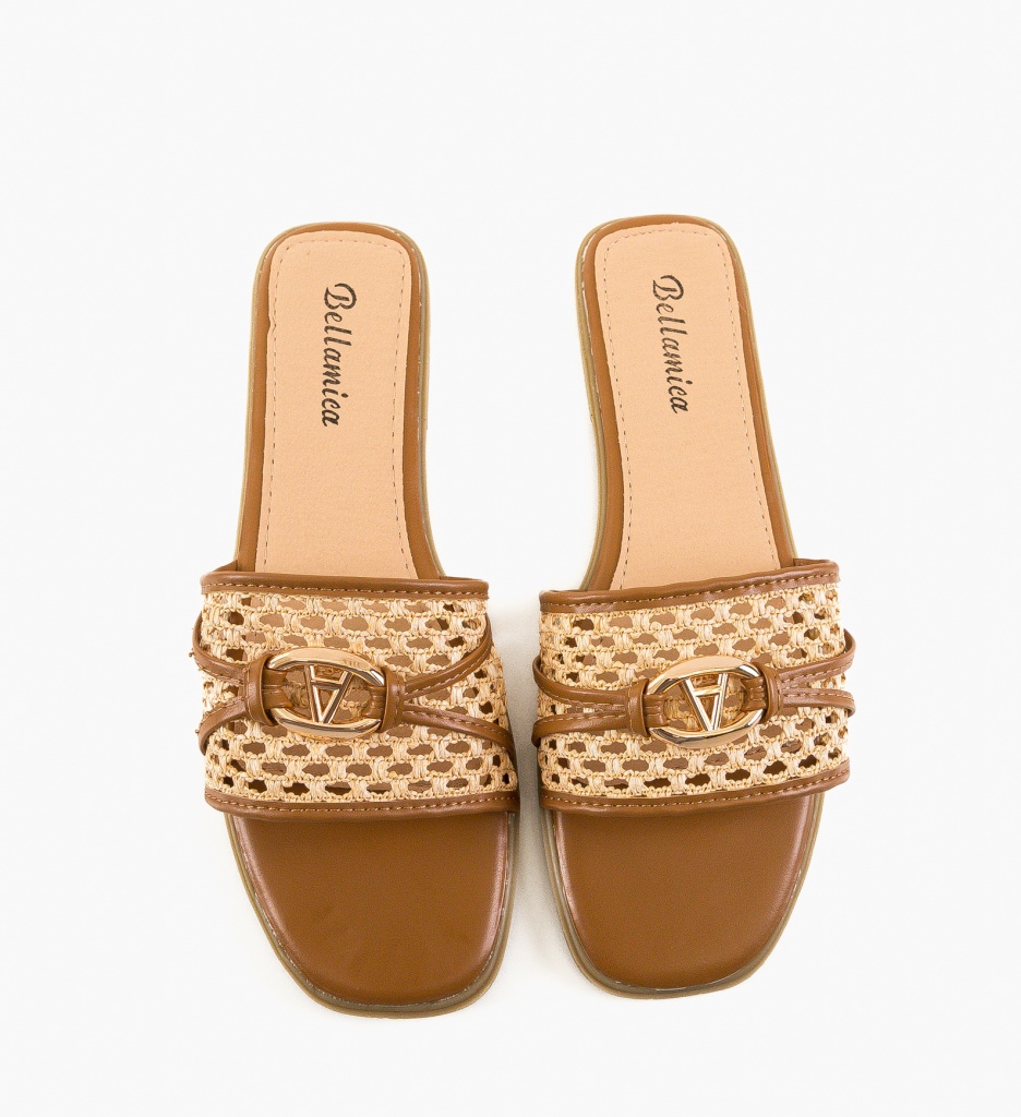 Papuci Dama Madiha Camel - Confort si Stil