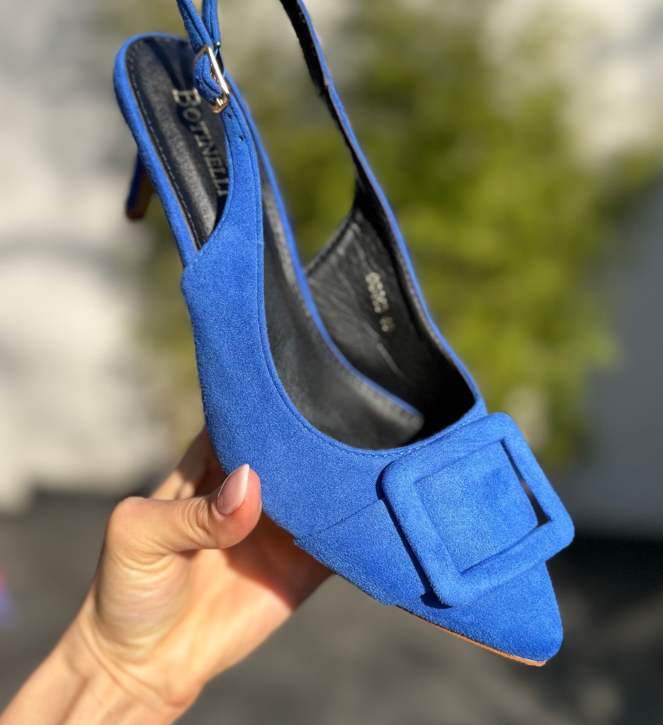Pantofi toc Luleo albastri - Eleganță la fiecare pas