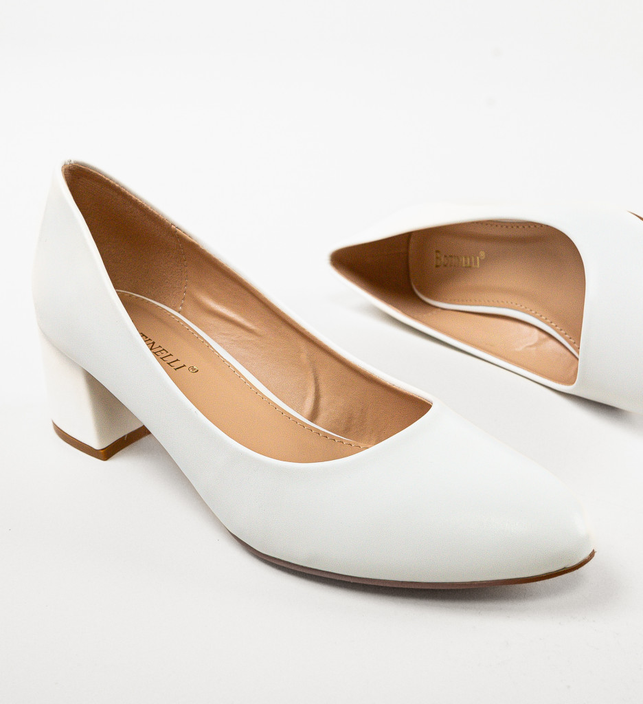 Pantofi Bubay Albi cu Toc - Eleganță și Stil - imagine 9