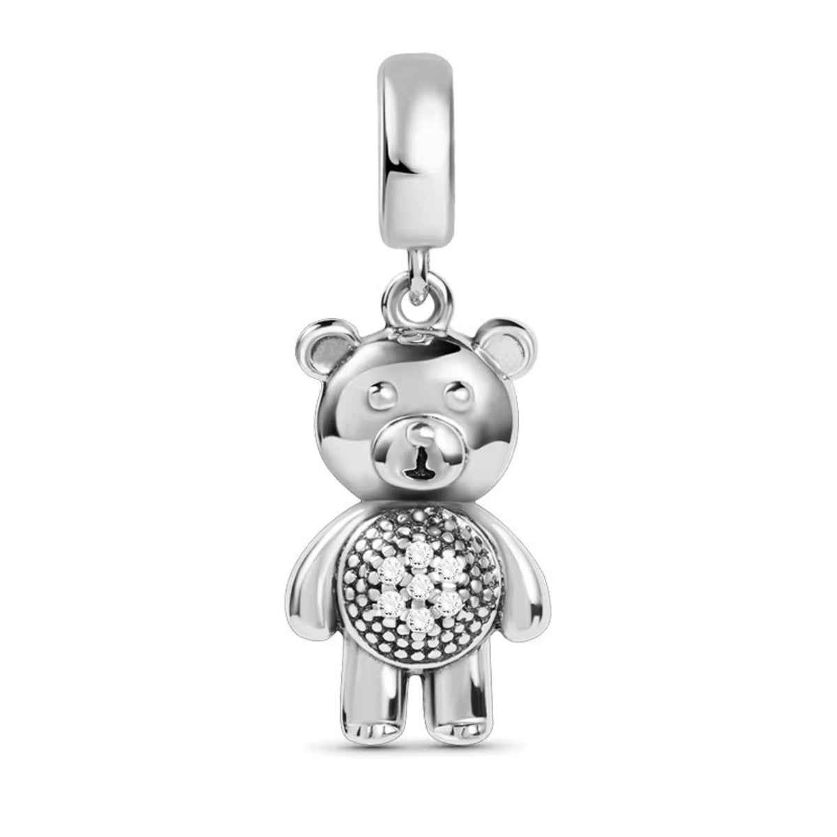 Charm Argint Ursulet Delis | Placat cu Rodiu