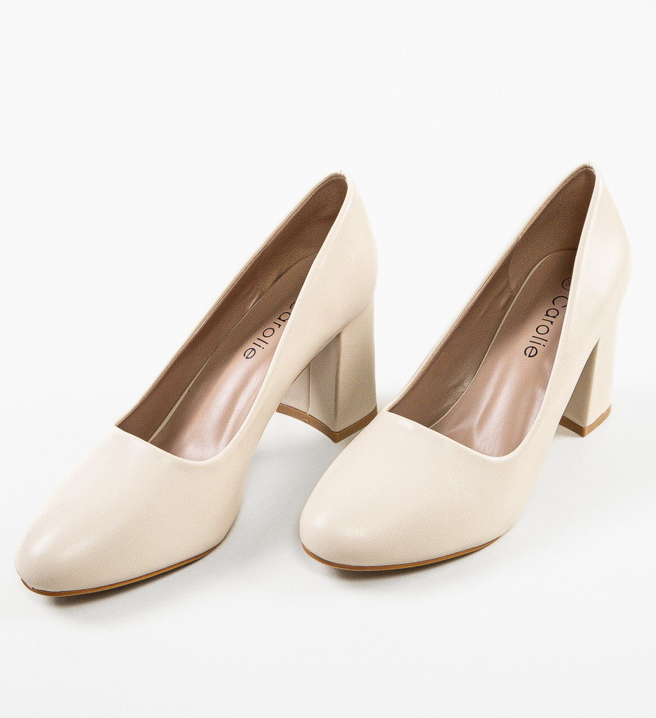 Pantofi dama cu toc Bright Bej 2 - Eleganță și Stil - imagine 10