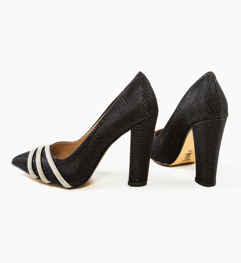 Pantofi cu Toc Jusyne Negri - Eleganță Asigurată - imagine 7