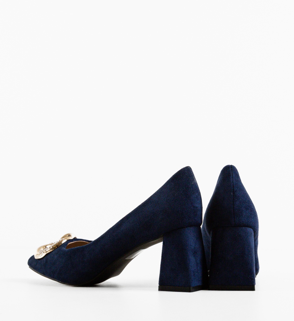 Pantofi Tillie Albastri cu Toc Eleganti - imagine 4